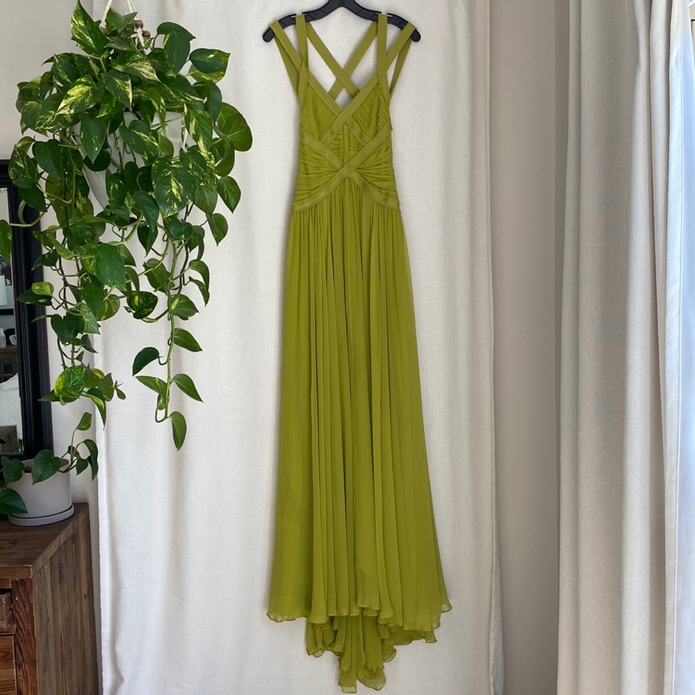 Herve Ledger formal gown / size XS / chartreuse green